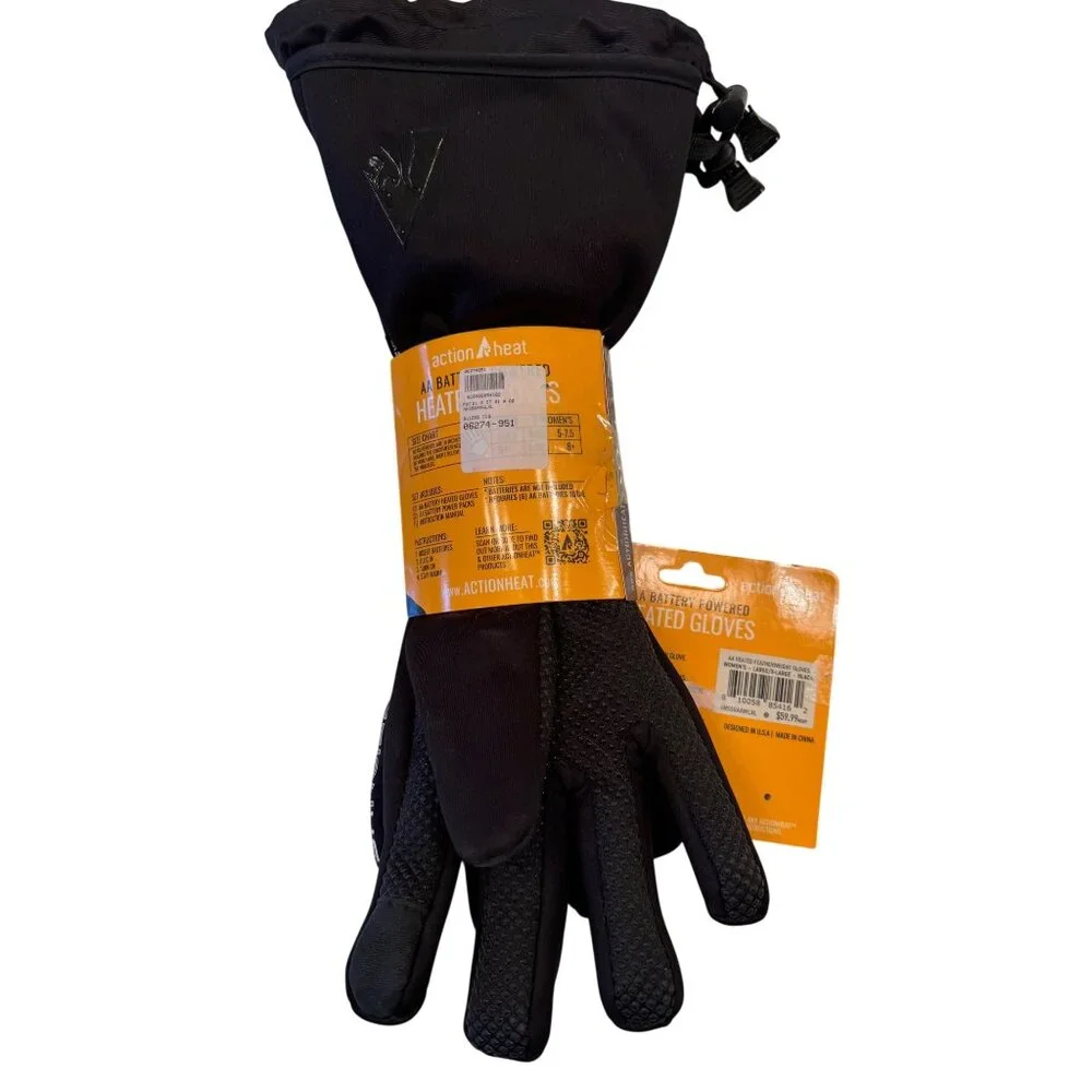 Action Heat Gloves Women's L/XL AA Battery Powered Heated NWT